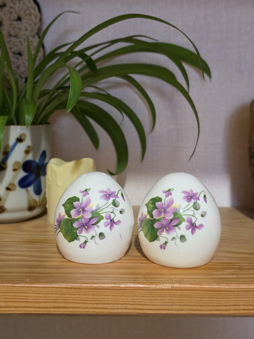 Floral Salt and Pepper Shakers - Fine Bone China